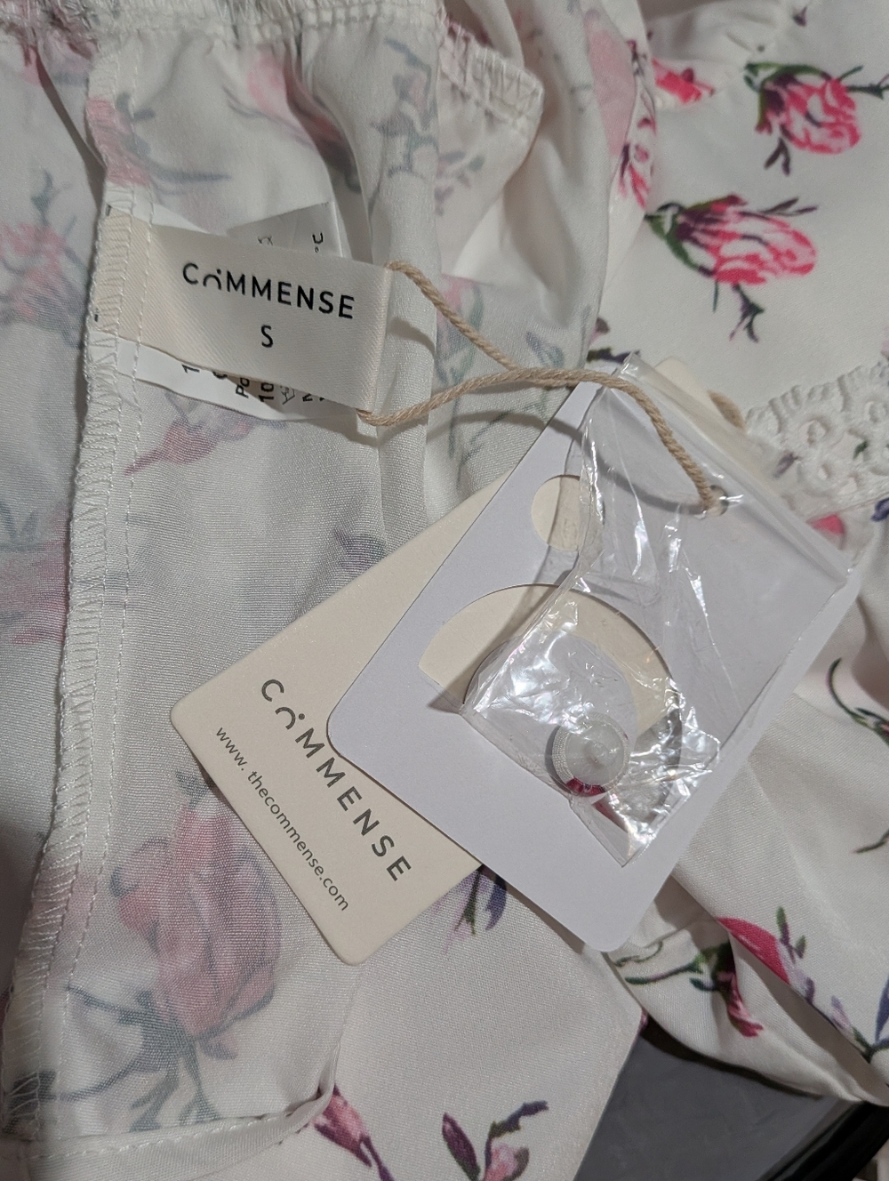 Commense Long Puff Sleeve V Neck Floral Print Short Mini Dress - Picture 8 of 13